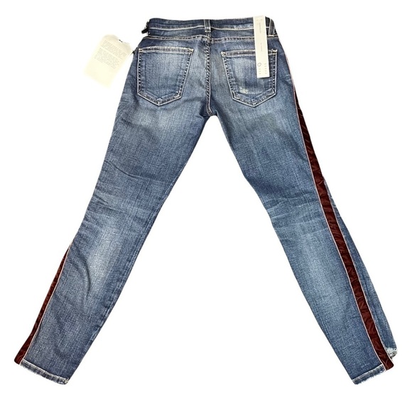 CURRENT/ELLIOTT THE STILETTO TOWNIE W/SLANTED STEP HEM TUXEDO STRIPE DENIM JEANS - Picture 5 of 16